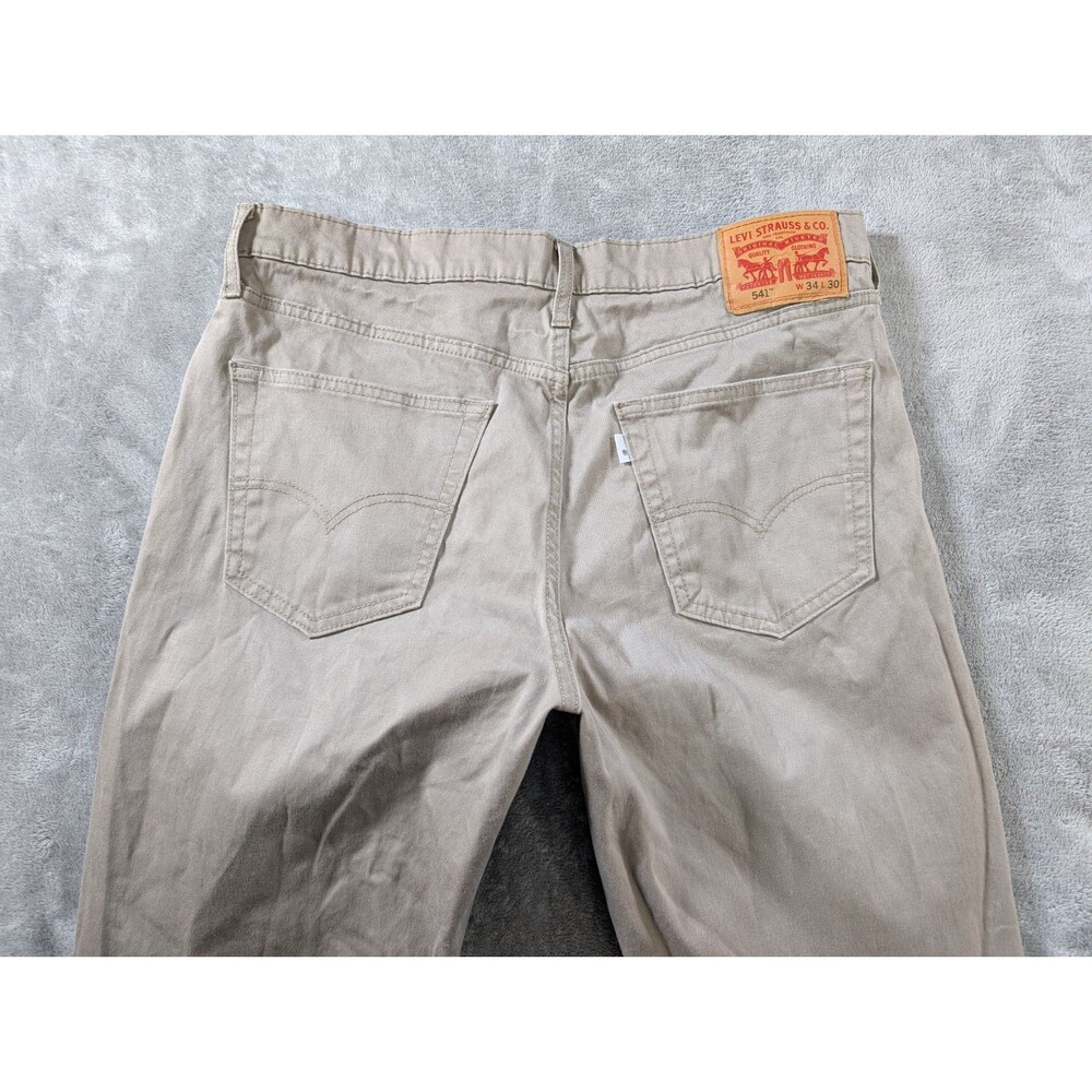 Levi's 541 Jeans Mens 34X30 Tan Athletic Taper Pants Casual Minimalist Stretch - Picture 7 of 12